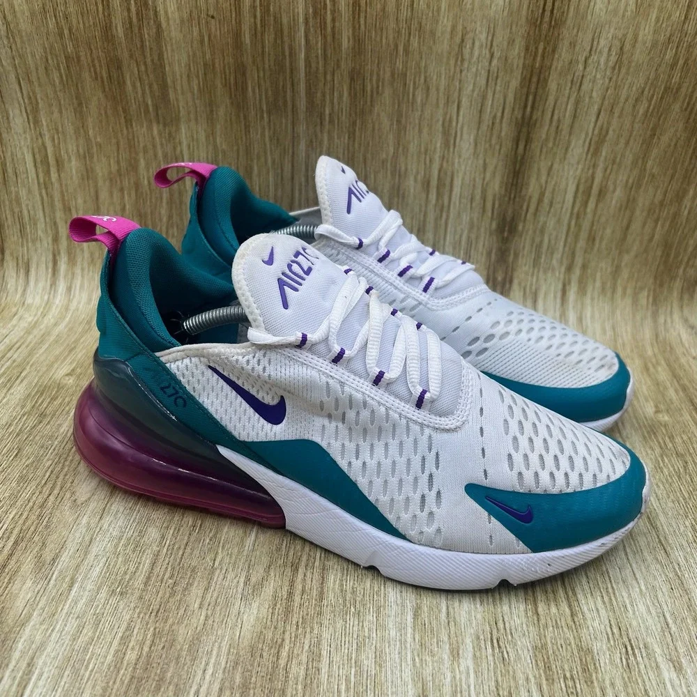 Nike Air Max 270 Sneakers Women's Size 10 White Teal Purple Pink CW7061-100